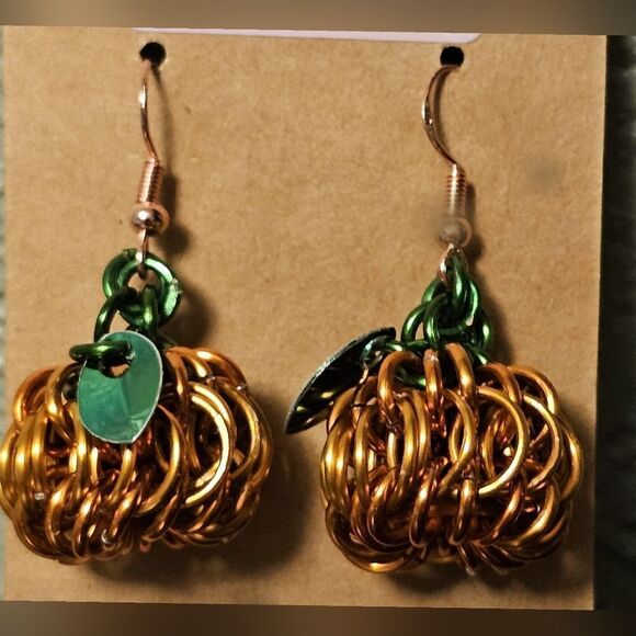 Pumpkin Earrings Lightweight (E20) - Picture 2 of 6
